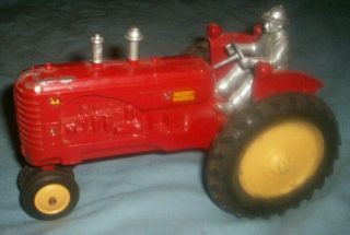 Vintage Slick 1/16 Scale Massey Harris 44 Toy Farm Tractor With Driver