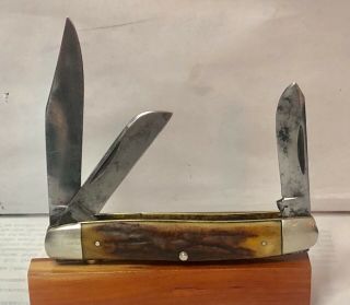 Vintage Kabar Pocket Knife Stockman Usa 3 Blade