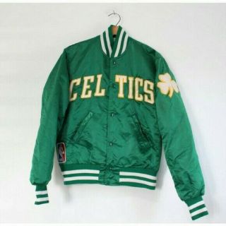 Vintage Rare Nba Starter Boston Celtics Satin Jacket Mens Size Large Bomber Snap