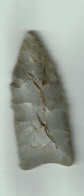 Old Clovis Arrowhead Indian Artifact 2 3/8 Inch Found In Missouri