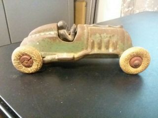 1920s Hubley Cast Iron Bullet Racer / Race Car 6.  5 " With Removable Driver