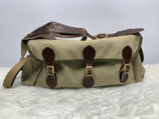Vintage Orvis Canvas & Leather Fly Fishing Tackle Bag Satchel