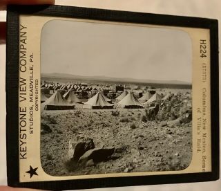 1916 Battle,  Scene Of Villas Raid Columbus,  Mexico,  Keystone View Glass Slide,
