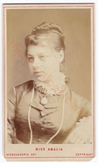 Victorian Stage Actress Singer Miss Amalia.  London Stereoscopic Cdv Photo