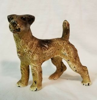 Vintage 1930 S Hubley Cast Iron Terrrier Dog Paperweight