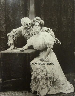 Creepy Victorian Era Photo With Woman & Demon Ghost - 8 " By 10: Reprint Photo