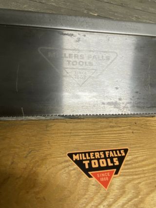 Vintage Miller Falls 26 Inch Miter Saw Back Saw With Custom Oak Sheath 2