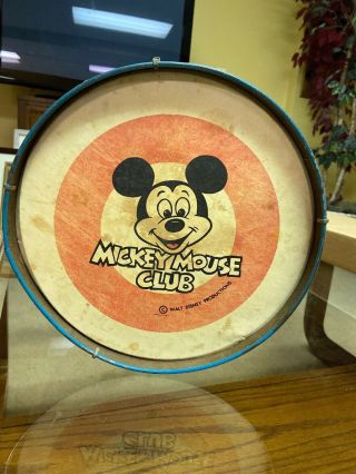 Vintage Noble Cooley Walt Disney Productions Mickey Mouse Club Drum Metal,  Rare