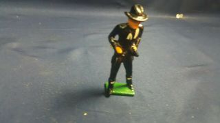 Vintage Hopalong Cassidy Cast Iron Metal Figure 3 " Tall Cowboy W Two Pistols Vg