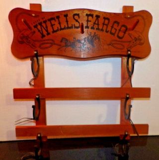 Vintage 1959 Tales Of Wells Fargo Toy Rifle Gun Hat Coat Rack Stagecoach Horse