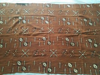 Authentic African Handwoven Rust Mud Cloth Fabric From Mali Size 63 " By 41 "