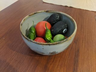 Vintage Ken Edwards Mexico Mexican Pottery Tonala Ke Large Salad Fruit Bowl 8 "