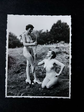 5 Nude Risque Erotic Amateur Models Glamour Pin - Up Private Photo C1950