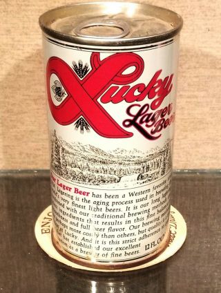 Cream Color Can Bottom Opened Lucky Lager Pull Tab Beer Can San Francisco Ca