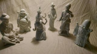 Japanese White Bone China Porcelain Figurines Vintage Oriental Asian