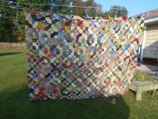 Vintage Hand Stitched Quilt Top Unfinished 100 " By 89 "