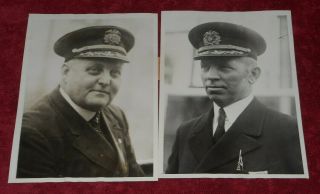 Two 1930 Press Photos United States Lines Captains Albert Randall & George Fried