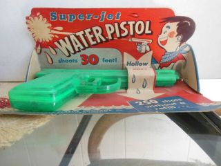 Vintage Jet Water Pistol Package Knickerbocker Plastic Co 1960 