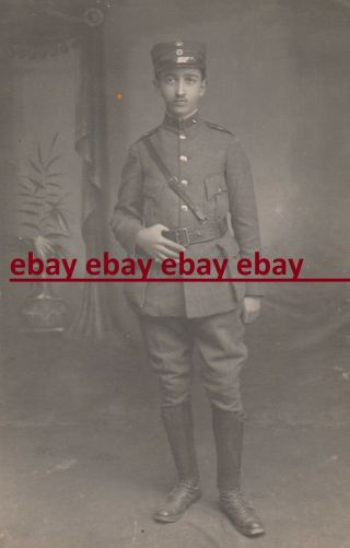 Greece Thessaloniki Chios Greek Army Officer Military Real Photo Dated 1919
