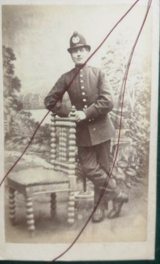 Victorian Carte De Viste Photograph Of Policeman.  Plain Back