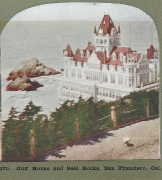 Cliff House And Seal Rocks,  San Francisco,  California,  Circa 1900 Stereoview