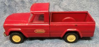 Vintage 1960s Tonka Jeep Pickup Truck Red Metal