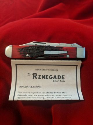 Remington R1373 2007 “the Renegade” Lockback Bullet Knife & Papers
