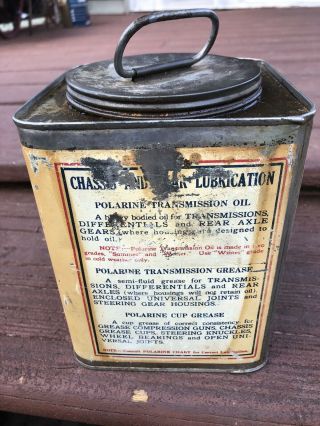 Vintage Standard Oil Company Polarine 5 Lb Transmission Grease Can - Full 3