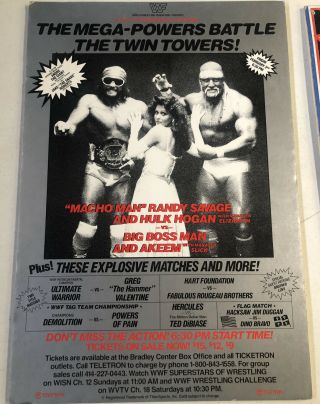 Vintage Wwf Promotional Advertising Poster Hulk Hogan Macho Man Randy Savage