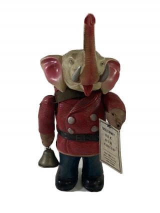 Vintage Elephant With Bell Wind Up Welcome To The Circus Made In Japan