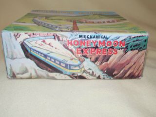 Vintage Marx Tin Litho Honeymoon Express Diesel Train Wind - Up Toy Box 2