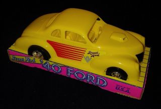 Lg Tim Mee Toys Processed Plastics Vintage Street Rod Yellow Ford Made In Usa