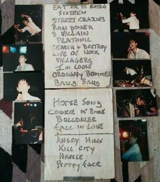Iggy Pop Setlist And 9 Photographs Concert Pictures 1982 Vintage Punk