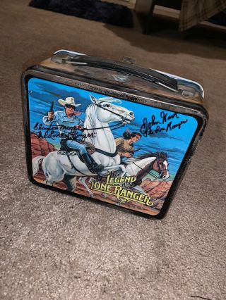 1980 Vintage Legend Of The Lone Ranger Autographed Metal Lunch Box - Western