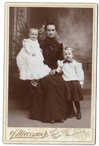 Virginia Cabinet Card Mother And Her Two Children Woodstock Morrison