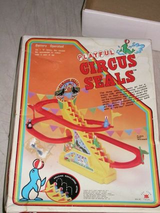 Vintage1983 Playful Circus Seals Automated Slide Playset Dah Yang Toys