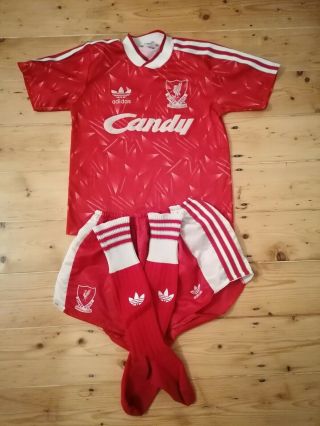 Liverpool Fc 1989 - 1991 Full Home Kit Candy Adidas Vintage Shirt