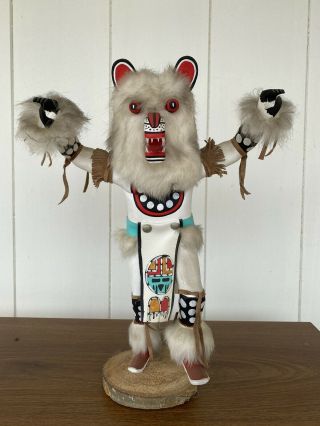 Vintage Bear Kachina Doll - Handmade - Signed By R.  Largo - 15 "