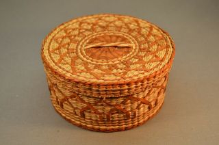 Old Vintage Coastal Native American Basket 5 1/2 " X 2 1/2 "