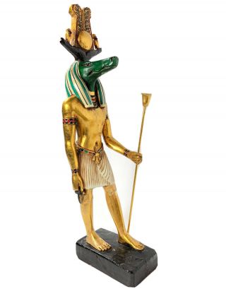 Agi Artisan Guild International Standing Sobek Egyptian God Statue 12”