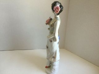 VTG Japanese Asian Lady porcelain figurine statue doll gold accents 3