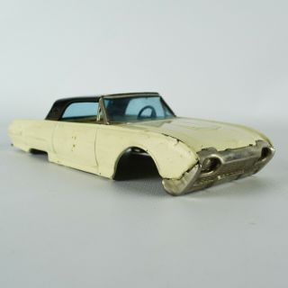 Ford Thunderbird Tin White Friction Car Made In Japan Bandai (top Only)