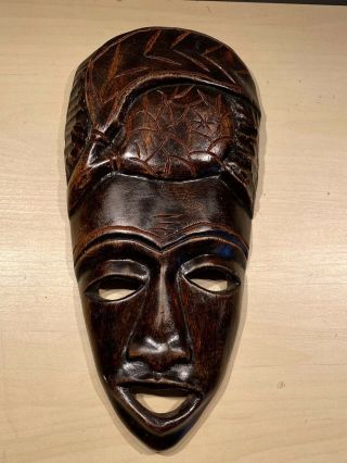 African Africa Tribal Mask Wood Wooden Hand Carved Wall Hanging Decorative