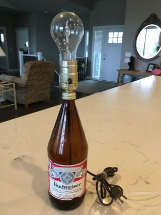 Vintage Budweiser Lamp Brown Bottle