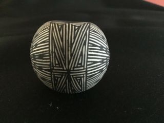 Vintage Acoma Mexico Seed Pot Pottery Signed By Garcia
