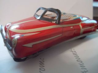Vintage Tin Litho Friction Drive Toy Car Convertible No25038 Japan Colors Bright