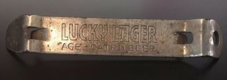Vintage Lucky Lager Beer Bottle Opener It 