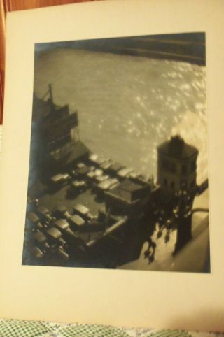 Vintage 1930s Photo Of Old Cars By Water,  Large 13 " X 10&1/2 "