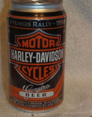 1998 Sturgis Harley Davidson American Lager Tab Top Beer Can Leinenkugel Wi