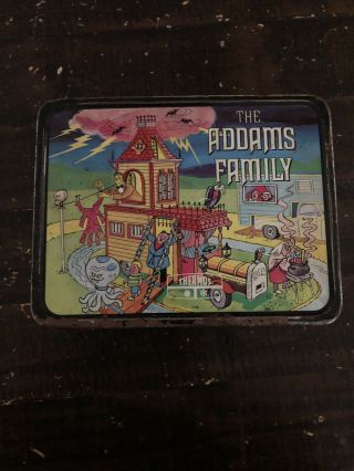1974 Addams Family Vintage Metal Lunchbox With Thermos